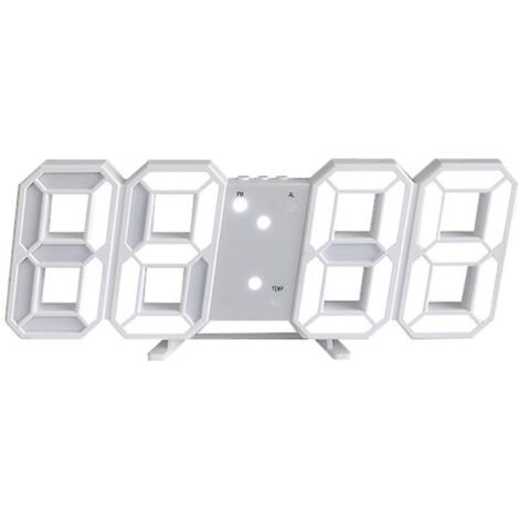 1 Pcs Horloge Murale Digitale Led 3d Petit Rveil Tlcommande 25.2cm 12/24 Heure Temperature Date Affichage Temps Mmoire Fonction Snooze Veilleuse L