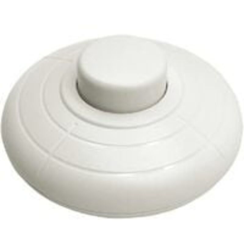 1 Pcs Interrupteur à pied rond Blanc Interrupteur à commande au pied pour Lampadaire Et Lampe De Table