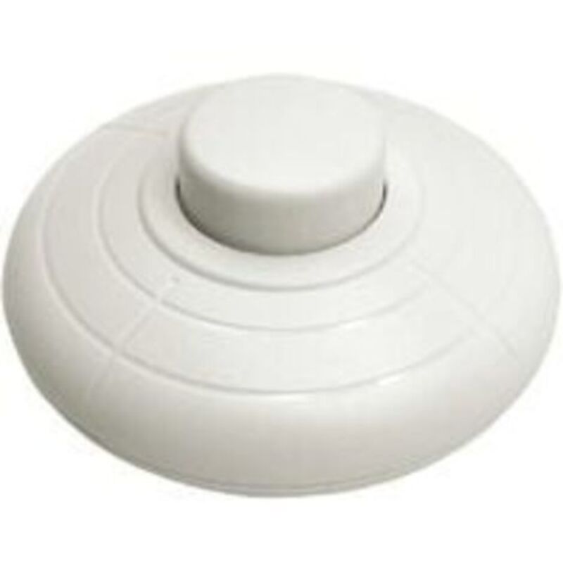 1 Pcs Interrupteur à pied rond Blanc Interrupteur à commande au pied pour Lampadaire Et Lampe De Table