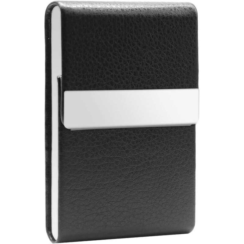 1 Pcs Metal Cigarette Case Black Cigarette Box PU Leather Cigarette Holder Cigarette Pack Case Slim Cigarette Pack for Men Women
