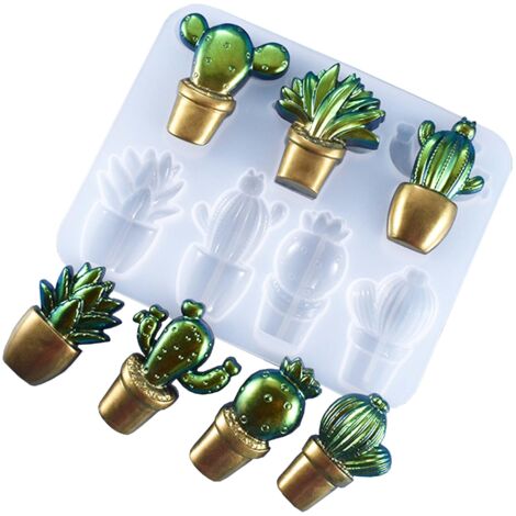 1 PCS Moule à Cactus Moule En Silicone Époxy Moule à Cactus Moules En Silicone Pour Résine Moule D'ornement De Bureau Moule à Pâtisserie Chocolat Ciment Blanche Gel De Silice