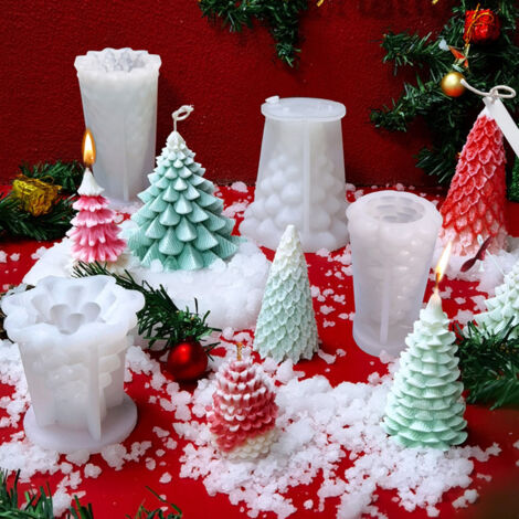 1 Pcs Moule en Silicone Sapin de Noël pour Fabrication de Bougies, Savons et Décoration de Gâteaux DIY