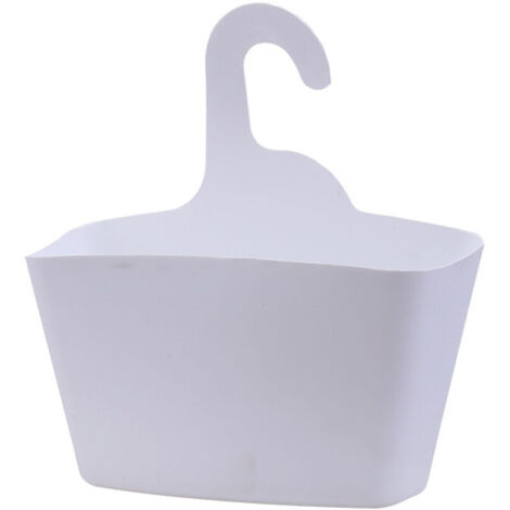 1 pcs Panier de douche avec crochet de suspension, Polypropylène, Panier multifonctionnel, Blanc