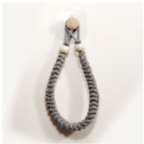 1 Pcs Porte-Serviettes(Gris) en Corde Porte-Papier Salle de Bain Support pour Rouleau de Papier Toilette Porte-Serviettes en Bois en Corde De Jute Rétro pour Salle Cuisine