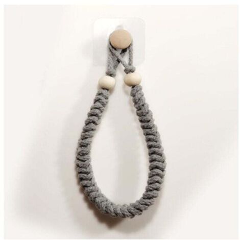 1 Pcs Porte-Serviettes(Gris) en Corde Porte-Papier Salle de Bain Support pour Rouleau de Papier Toilette Porte-Serviettes en Bois en Corde De Jute Rétro pour Salle Cuisine