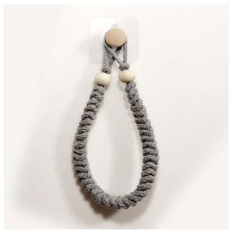 1 Pcs Porte-Serviettes(Gris) en Corde Porte-Papier Salle de Bain Support pour Rouleau de Papier Toilette Porte-Serviettes en Bois en Corde De Jute Rétro pour Salle Cuisine