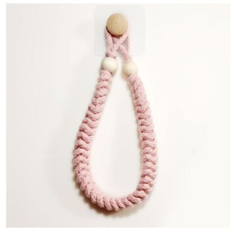 1 Pcs Porte-Serviettes(Rose) en Corde Porte-Papier Salle de Bain Support pour Rouleau de Papier Toilette Porte-Serviettes en Bois en Corde De Jute Rétro pour Salle Cuisine
