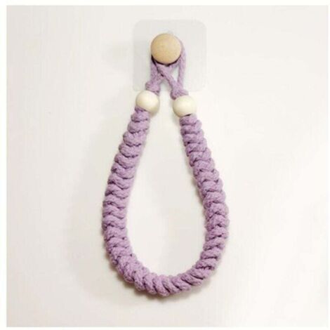 1 Pcs Porte-Serviettes(Violet) en Corde Porte-Papier Salle de Bain Support pour Rouleau de Papier Toilette Porte-Serviettes en Bois en Corde De Jute Rétro pour Salle Cuisine