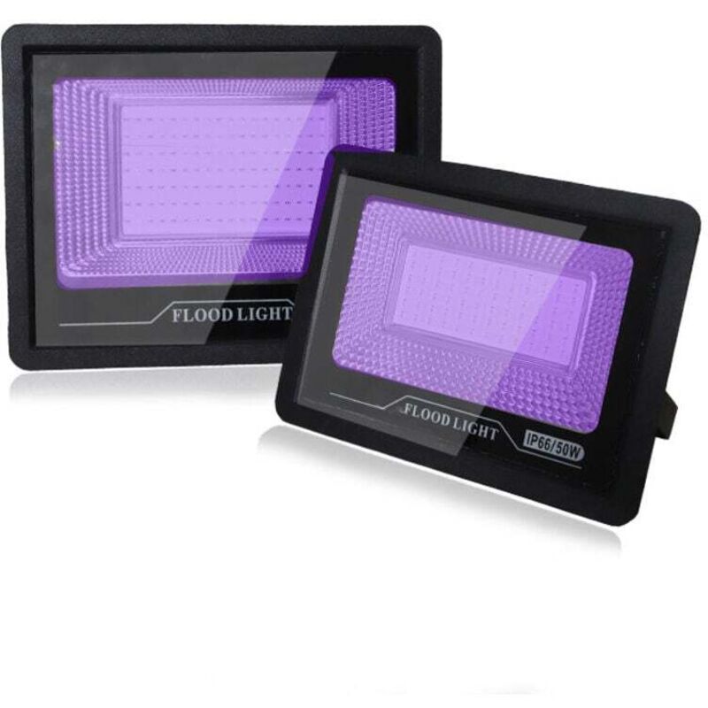 1 pcs Projecteur UV LED 50W Eleganted Lampe à longueur d'onde 395-400nm Lumière Noire IP66 Imperméable, Lampe LED Ultra-violet, Eclairage à Effet