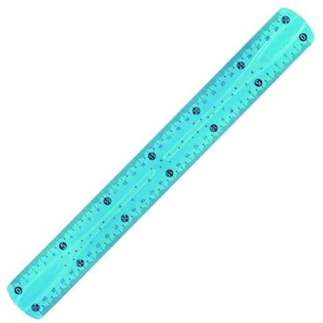 1 PCS Règle Souple 30cm / Instrument de Mesure Incassable/Mesure en centimètre (30) et en Pouces (12) - Couleur aléatoire (bleu, jaune, vert, ...)