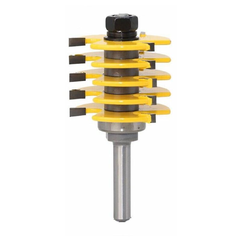 Lucky-88 - 1 Pcs Routeur à Bits Empilable Réglable Fente, 8mm Tige, pour Outil de Travail du Bois avec 6 x Lame Jaune, Fonepro,