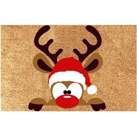 1 pcs  Tapis Noel, Paillasson Noël - Merry, Antidérapant Tapis, Paillasson Tapis Sol pour Intérieur Extérieur