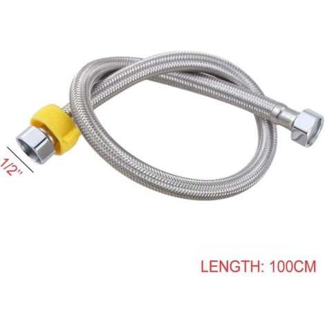 1 Pcs Tuyau de Douche Flexible, Flexible Anti Torsion, Tuyau de Douche Universel pour Pommeau de Douche et Pommeau de Douchette pour Bidet à Main Dans la Salle de Bain, le Jardin(Argent)