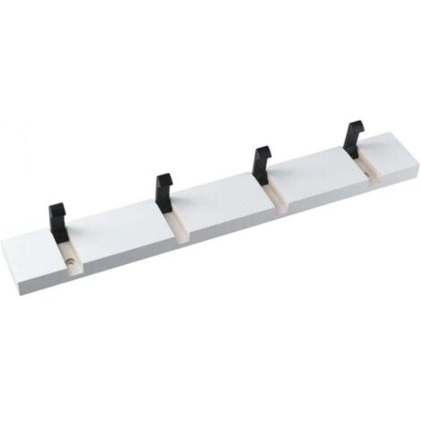 1 perchero de pared con 4 ganchos extensibles, perchero de pared para colgar abrigos, bufandas, bolsos y otros artículos, color blanco