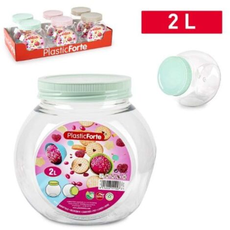 1 Pezzo Barattolo da Cucina Caramelle in Plastica Pandora 2 Litri Vari Colori