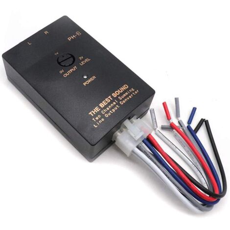 1 Pezzo Convertitore Audio RCA Auto da Line Out 2 Canali High to Low con Livello Subwoofer Regolabile per Amplificatore Auto