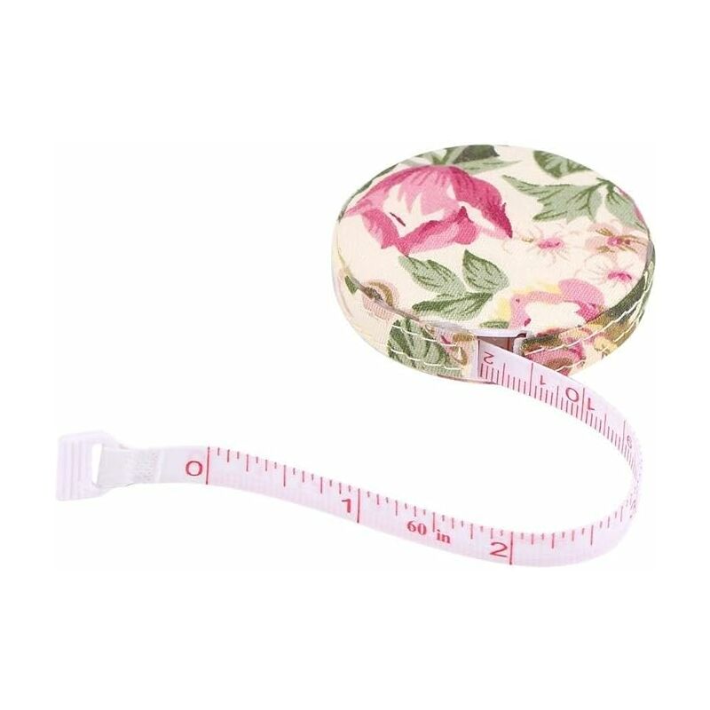 Image of 1 pezzo preciso metro a nastro corpo fitness metro a nastro misura del corpo sarto cucito artigianato tessuto dieta nastro (rosa floreale)