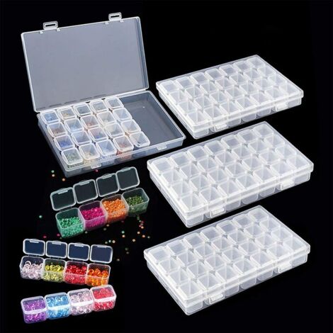 1 pezzo Scatola per ricamo a diamante con 28 scomparti Accessori per pittura a diamante Scatola per strumenti per punto croce, tela da pittura