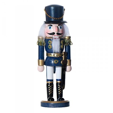 1 Pezzo Schiaccianoci di Natale in Legno Altezza 25cm Serie Rossa e Blu