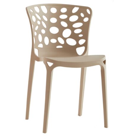 1 Pezzo Sedia da Giardino Arredo in PP Ade Tortora 50 x 55 x 83 cm