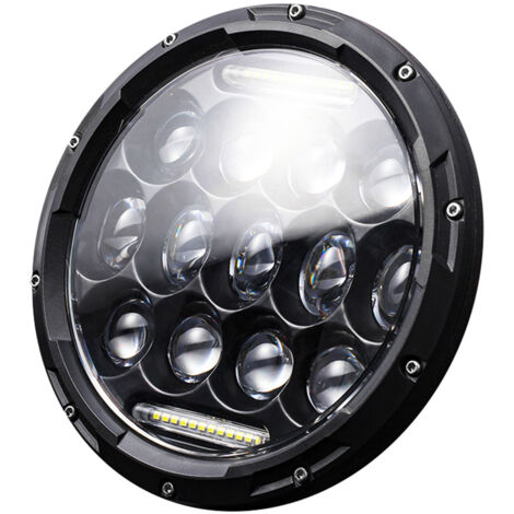 1 phare LED pour voiture et moto de 7 pouces, 200 W, 6000 K, IP67, étanche, feux de croisement/feux de route