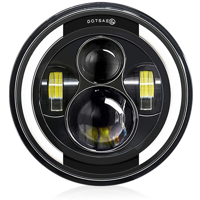 Lifcausal - 1 phare led pour voiture et moto de 7 pouces avec DRL/clignotant/feux de croisement/feux de route, phare rond de 7 pouces 6000K 100W IP67