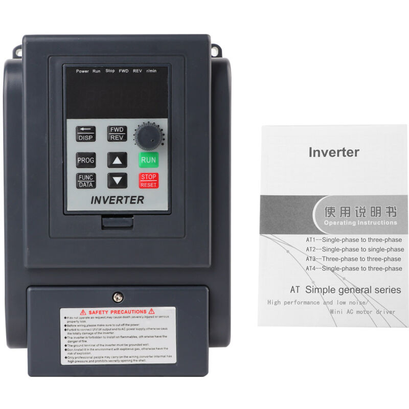 Jeffergarden - 1-Phase 220V Input 3-Phase 380V Output 1.5KW vfd Contrôleur de vitesse à onduleur à fréquence variable