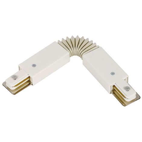 1-Phase Rail Flexible Connecteur Blanc