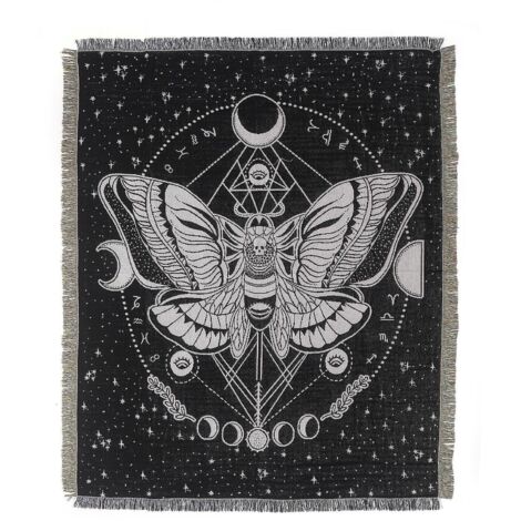 1 Pice 160x130cm Couverture Plaid Papillon Noir Et Blanc Tricote Dcore Avec Des Franges Bohme Simple Doux Confortable Protger Contre Le Froid Pour