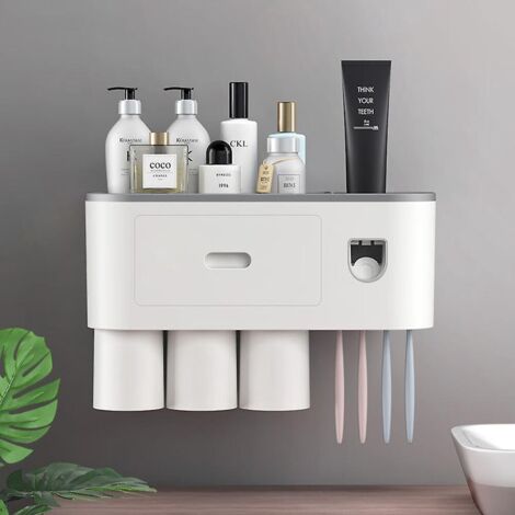 1 Pice Gris Plateau En Bambou Tablette De Rangement De Salle De Bain Capacit: Bambou, 20.3 X 13.2 X 10 Cm