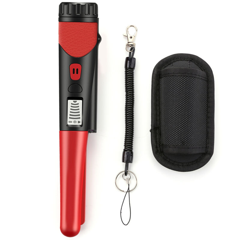 Wahaison - lifcausal Détecteur de Métaux Portable Haute Sensibilité Détecteur d'Or avec led à Commande Unique et Étui Tressé (Rouge)