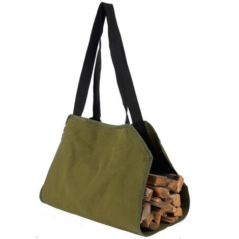 1 Pice Vert Toile Sac Bche Chemine,grande Capacit Toile Sac Bche100x50 Chemine Sac De Rangement Pour Le Bois Impermable Extrieur Intrieur Transp