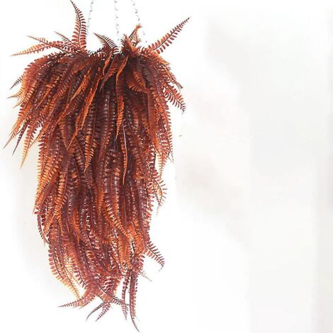 1 Pices Coucher De Soleil Rouge Fougre Artificiel Fausse Plante Boston Feuille Fausses Fougres Artificielles Plastique Plante Suspendue Fougre Fau