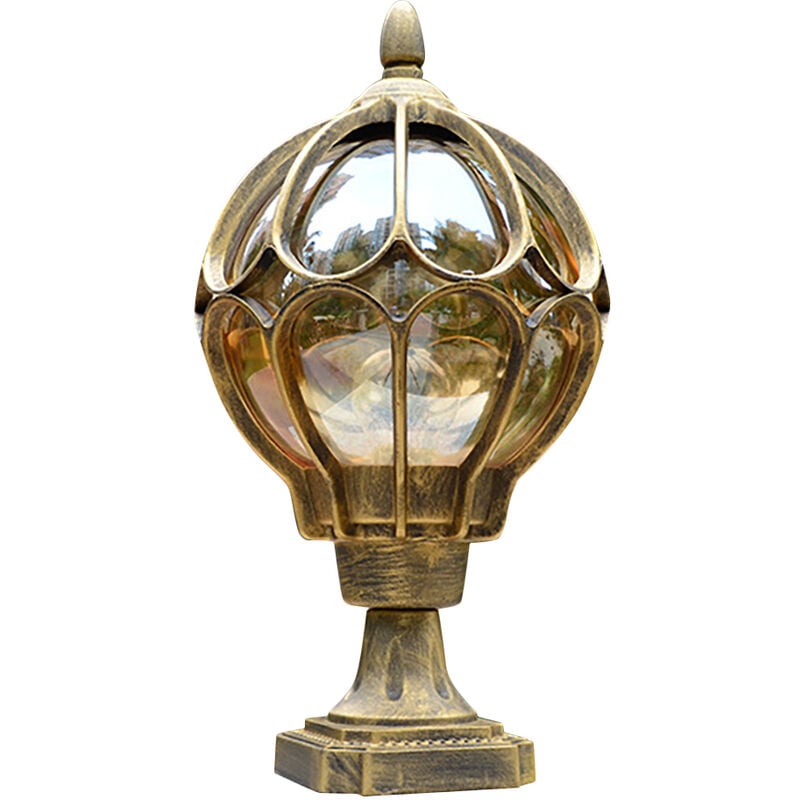 1 Pièces Lampe de Pilier Extérieur Globe Abat-Jour en Verre Lampe de Poteau de Porte Étanche Éclairage Antique Étanche à la Pluie Lumière de Pilier,