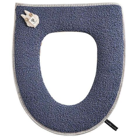 1 Pices Sige Toilette Tanche Domestique(bleu), Sige De Wc Universelles Avec Fermeture Clair, Coussin De Sige De Toilette  Coussin Plus Chaud, Pour