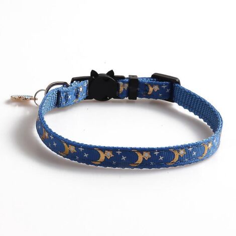 1 Pices(bleu) Ensemble Collier ,rglables Bandana  Pour Les Promenades En Plein Air Pour Chats Et Chiots