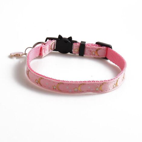 1 Pices(rose) Ensemble Collier ,rglables Bandana  Pour Les Promenades En Plein Air Pour Chats Et Chiots