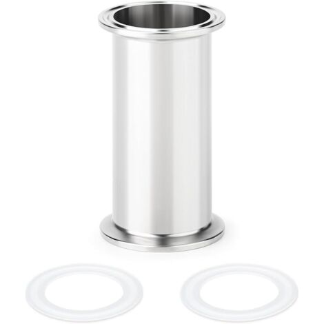 1 pièce 1,5" Tri Clamp 50,5MM OD Tube sanitaire à bride à ferrule, tube rond sans soudure en acier inoxydable 304 avec rondelles (Longueur du tube: 4"/102MM)