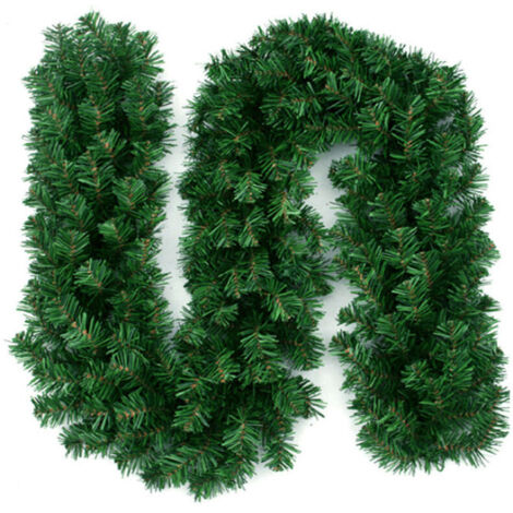 1 Pièce 2.7m Guirlande de Sapin de Noël Artificiel Tête Décorative Intérieur Extérieur Ornements de Noël Vert Ornement Vert Ornements de Noël Ornements de Noël Herbe Verte pour Votre Porte