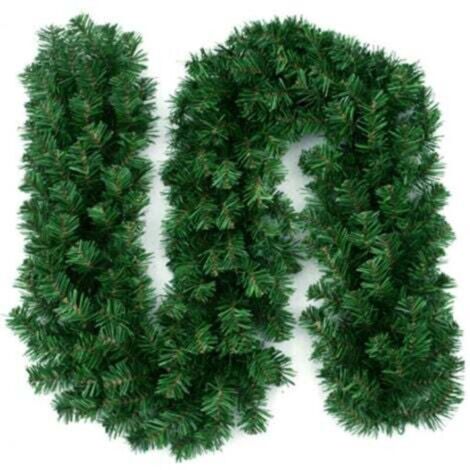 1 Pièce 2.7m Guirlande de Sapin de Noël Artificiel Tête Décorative Intérieur Extérieur Ornements de Noël Vert Ornement Vert Ornements de Noël Ornements de Noël Herbe Verte pour Votre Porte
