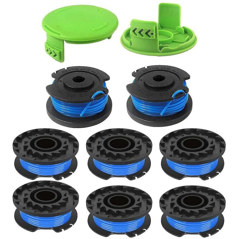 1 pièce 29082/29242 bobine de coupe-fil de remplacement à alimentation automatique tête de coupe de ligne de tonte (8 bobines, 2 couvercles)