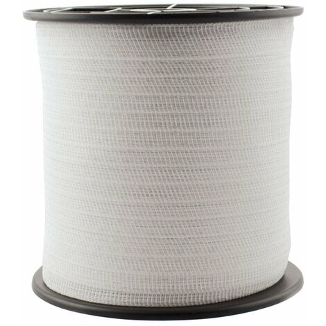 1 pièce 2cm bandeau blanc: Bande de clôture électrique 2cm de long 200m x 4 conducteurs acier 0.16mm Blanc