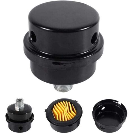 1 pièce 3/8"16MM Silencieux de Filtre à Air de compresseur Métal d'air pour les chaudières à compresseur d'air Couleur Noir
