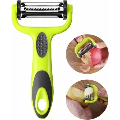 1pc Multi-functional Stainless Steel 3 In 1 Fruit Peeler With Serrated  Blade, Julienne Blade & Seed Remover