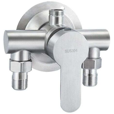 1 pièce 304 acier inoxydable exposé chaud et froid robinet de douche interrupteur chauffe-eau robinet de salle de bain, acier inoxydable exposé robinet de douche triangle douche