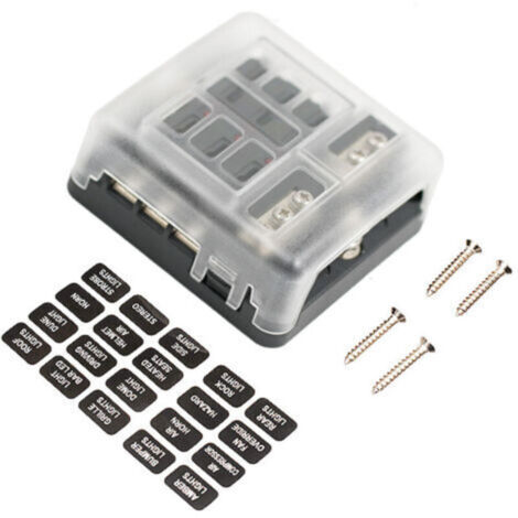 1 Pièce 6 Voies DC 12V-24V Lame Fusible Porte-Boîte Fusible Bloc avec Couvercle De Protection D'indicateur LED pour Automobile Voiture Bateau Marine Trike