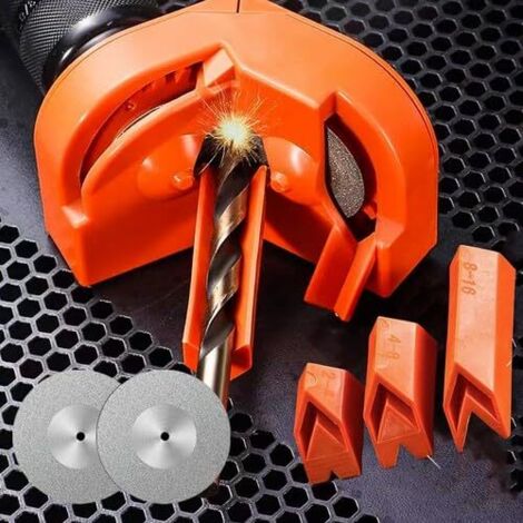 1 Pièce Affuteur de Foret, Affuteuse Forets Polyvalente, Affûteuse en Spirale, Outils Meulage, Avec 2 Disques Meulage -