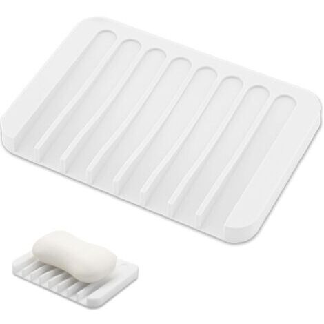 1 Pièce Blanc Porte Savon, Support Savon, Salle de Bain,Porte Savon Silicone,Porte Savon Cuisine,Porte Savon Douche,pour Salle de Bain,Cuisine
