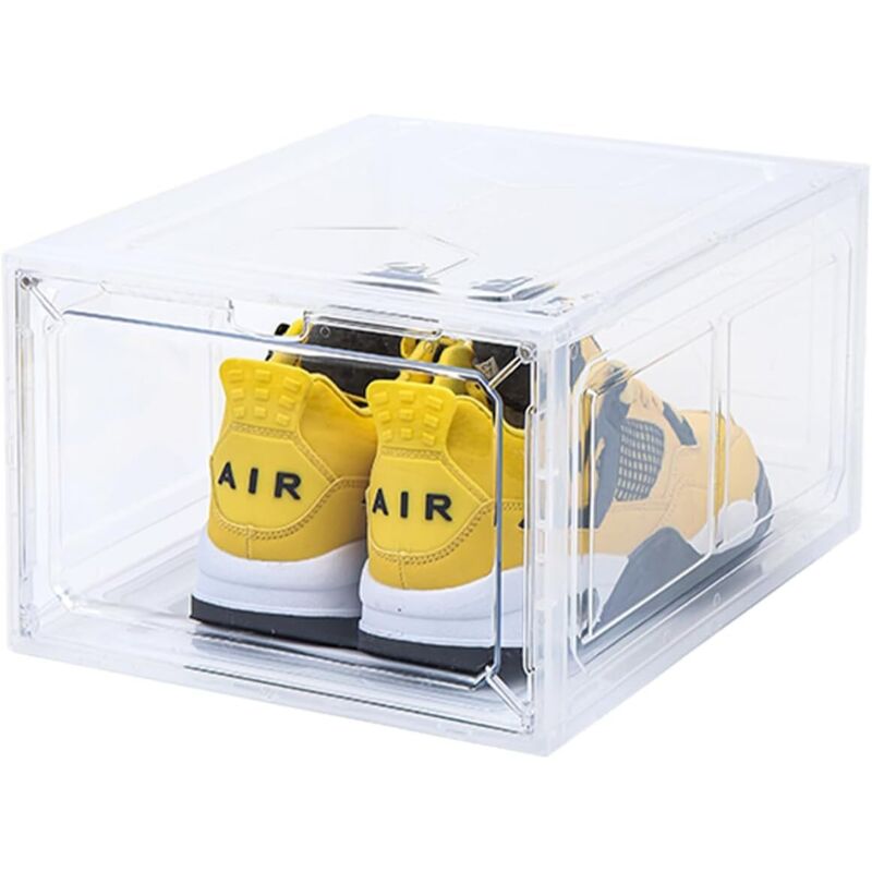 (1 pièce) Boîte à chaussures, empilable, en plastique rigide, transparente, avec couvercle, rangement pour chaussures à talons, bottines, escarpins