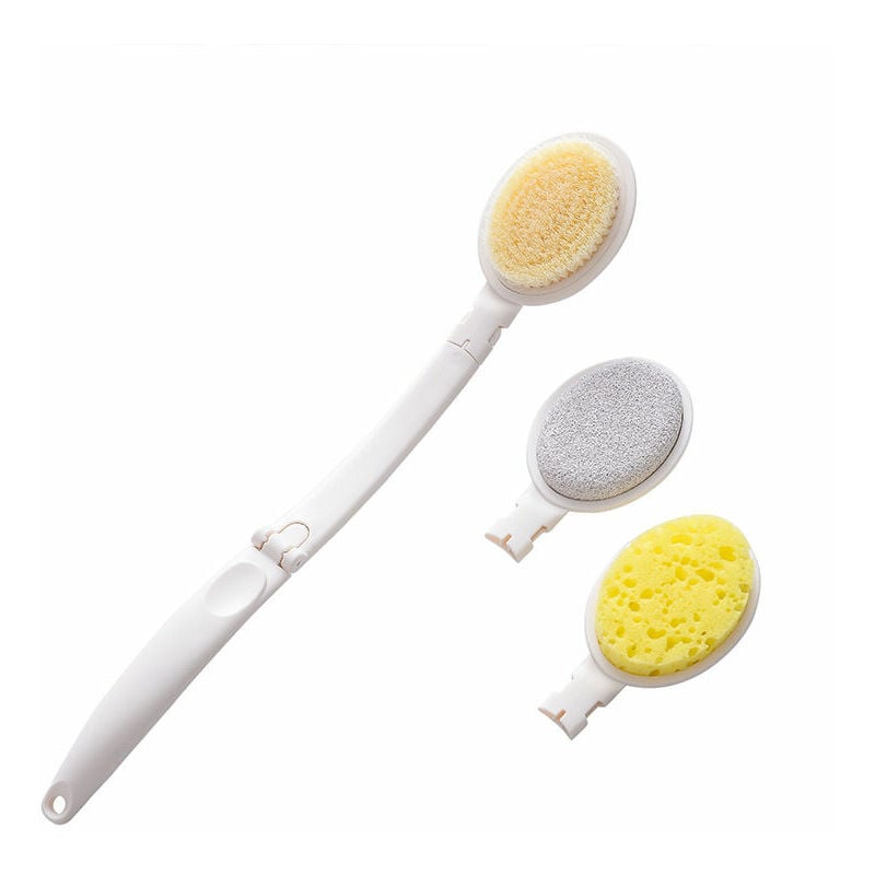1 pièce Brosse à dos à long manche pour douche,brosse de bain pour le dos, brosse de douche avec poignée incurvée pour personnes âgées handicapées,
